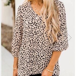Pink Lily Leopard print top